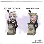 THis is an editorial cartoon by Michael de Adder . Michael de Adder was born in Moncton, New Brunswick. He studied art at Mount Allison University where he received a Bachelor of Fine Arts in drawing and painting. He began his career working for The Coast, a Halifax-based alternative weekly, drawing a popular comic strip called Walterworld which lampooned the then-current mayor of Halifax, Walter Fitzgerald. This led to freelance jobs at The Chronicle-Herald and The Hill Times in Ottawa, Ontario.

 

After freelancing for a few years, de Adder landed his first full time cartooning job at the Halifax Daily News. After the Daily News folded in 2008, he became the full-time freelance cartoonist at New Brunswick Publishing. He was let go for political views expressed through his work including a cartoon depicting U.S. President Donald Trump’s border policies. He now freelances for the Halifax Chronicle Herald, the Toronto Star, Ottawa Hill Times and Counterpoint in the USA. He has over a million readers per day and is considered the most read cartoonist in Canada.

 

Michael de Adder has won numerous awards for his work, including seven Atlantic Journalism Awards plus a Gold Innovation Award for news animation in 2008. He won the Association of Editorial Cartoonists' 2002 Golden Spike Award for best editorial cartoon spiked by an editor and the Association of Canadian Cartoonists 2014 Townsend Award. The National Cartoonists Society for the Reuben Award has shortlisted him in the Editorial Cartooning category. He is a past president of the Association of Canadian Editorial Cartoonists and spent 10 years on the board of the Cartoonists Rights Network.