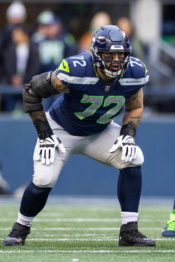Abraham Lucas, an Everett native, will start at right tackle for the Seahawks in Sundays Super Bowl. (Photo courtesy of the Seattle Seahawks)