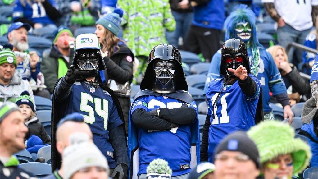 Seahawks fans wear Darth Vader costumes to cheer on Seattles Dark Side defense during the NFC Championship game between the Seattle Seahawks and Los Angeles Rams at Lumen Field in Seattle, Washington on Sunday, Jan. 25, 2026. (Photo courtesy of the Seattle Seahawks)