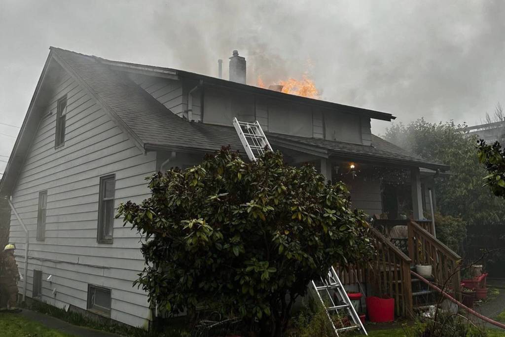 Firefighters were on the scene of the triplex fire that displaced eight residents Saturday in the 1100 block of Wetmore Avenue in Everett. (Everett Fire Department)