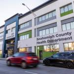 Outside of the Snohomish County Health Department along Rucker Avenue on Tuesday, Feb. 10, 2026 in Everett, Washington. (Olivia Vanni / The Herald)