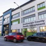 Outside of the Snohomish County Health Department along Rucker Avenue on Tuesday, Feb. 10, 2026 in Everett, Washington. (Olivia Vanni / The Herald)