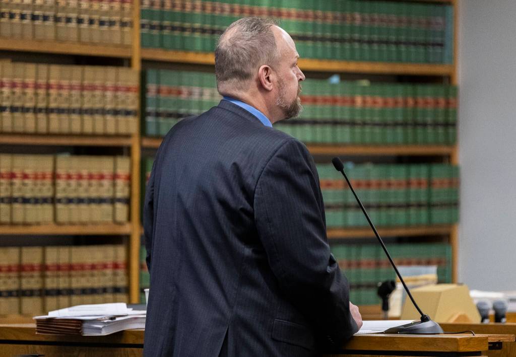 Ramsey Ramerman, an attorney for Everett, speaks in court at the Snohomish County Courthouse on Tuesday, Feb. 24, 2026 in Everett, Washington. (Olivia Vanni / The Herald)
