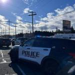 Everett police and fire respond to a collision involving a vehicle and a pedestrian on Thursday in Everett. (Everett Police Department)