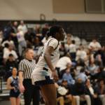 Meadowdales Lisa Sonko waits on the low block during a state basketball game against River Ridge on Tuesday, Feb. 24, 2026 at Edmonds-Woodway H.S. in Edmonds. (Qasim Ali / The Herald)