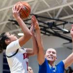 Kings Kaleo Anderson takes a jump shot during the 2A state opening round game against Lakeside on Friday, Feb. 27, 2026 in Bothell, Washington. (Olivia Vanni / The Herald)
