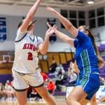 Kings Kaitlin Cramer shoots a layup during the 2A state opening round game on Friday, Feb. 27, 2026 in Bothell, Washington. (Olivia Vanni / The Herald)