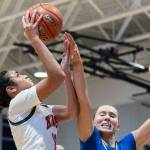 King’s Kaleo Anderson takes a jump shot during the 2A state opening round game against Lakeside on Friday, Feb. 27, 2026 in Bothell, Washington. (Olivia Vanni / The Herald)