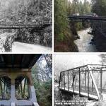 The Granite Falls Bridge is seen in the days of yore and today.