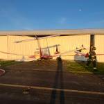 Fire crews responded to the crash of a plane with two occupants in it Saturday, Feb. 28, 2026, at Harvey Airfield in Snohomish, Washington. (Snohomish County Fire District No. 4)