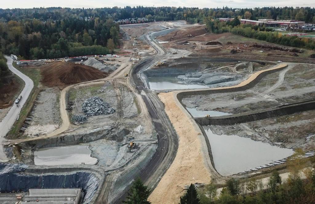 A south facing view of the Eastview development site on Thursday, Oct. 16, 2025 in Snohomish, Washington. (Olivia Vanni / The Herald)