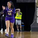 Lake Stevens Keira Isabelle Tupua reacts during the 4A state quarterfinal game against Davis on Thursday, March 5, 2026 in Tacoma, Washington. (Olivia Vanni / The Herald)