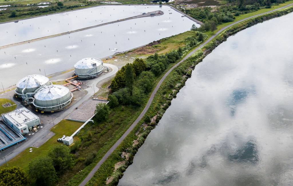 The Everett Wastewater Treatment Plant along the Snohomish River on Thursday, June 16, 2022 in Everett, Washington. (Olivia Vanni / The Herald)
The Everett Wastewater Treatment Plant along the Snohomish River on Thursday, June 16, 2022 in Everett, Washington. (Olivia Vanni / The Herald)