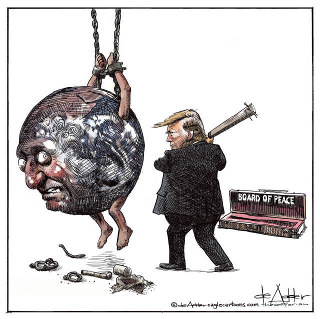 THis is an editorial cartoon by Michael de Adder . Michael de Adder was born in Moncton, New Brunswick. He studied art at Mount Allison University where he received a Bachelor of Fine Arts in drawing and painting. He began his career working for The Coast, a Halifax-based alternative weekly, drawing a popular comic strip called Walterworld which lampooned the then-current mayor of Halifax, Walter Fitzgerald. This led to freelance jobs at The Chronicle-Herald and The Hill Times in Ottawa, Ontario.

 

After freelancing for a few years, de Adder landed his first full time cartooning job at the Halifax Daily News. After the Daily News folded in 2008, he became the full-time freelance cartoonist at New Brunswick Publishing. He was let go for political views expressed through his work including a cartoon depicting U.S. President Donald Trump’s border policies. He now freelances for the Halifax Chronicle Herald, the Toronto Star, Ottawa Hill Times and Counterpoint in the USA. He has over a million readers per day and is considered the most read cartoonist in Canada.

 

Michael de Adder has won numerous awards for his work, including seven Atlantic Journalism Awards plus a Gold Innovation Award for news animation in 2008. He won the Association of Editorial Cartoonists' 2002 Golden Spike Award for best editorial cartoon spiked by an editor and the Association of Canadian Cartoonists 2014 Townsend Award. The National Cartoonists Society for the Reuben Award has shortlisted him in the Editorial Cartooning category. He is a past president of the Association of Canadian Editorial Cartoonists and spent 10 years on the board of the Cartoonists Rights Network.