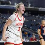 Snohomish's Kendall Hammer reacts during 3A state semifinal game against Eastside Catholic on Friday in Tacoma, Washington. (Olivia Vanni / The Herald)
