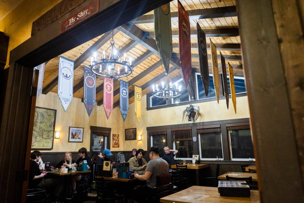 Inside “The Shire” room at Zulu’s Board Game Cafe on Friday, Jan. 9, 2026 in Bothell, Washington. (Olivia Vanni / The Herald)