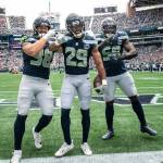 The Seahawks re-signed Josh Jobe (29) while letting Riq Woolen walk in free agency. (Photo courtesy of Rod Mar / Seattle Seahawks)