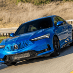 The 2026 Acura Integra A-Spec with Technology Package offers the choice of a CVT or six-speed manual transmission.