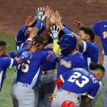 Team Venezuela reacts after winning 2026 World Baseball Classic Championship game between Team Venezuela and Team USA at loanDepot Park on Tuesday, March 17, 2026 in Miami, Florida. (Getty Images / The Athletic)