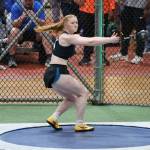 Kimberly Beard, a Mukilteo resident who attends King's High School, competes in the 20-pound weight throw at the Nike Indoor Nationals March 12-15, 2026 in New York. (Photo courtesy of Donna Beard)