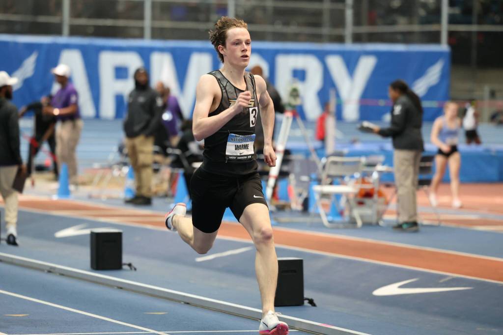 Miller Warme of Kamiak High School competes at the Nike Indoor Nationals March 12-15, 2026 in New York. (Photo courtesy of Donna Beard)