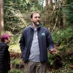Mountlake Terrace Recreation and Parks Director Jeff Betz speaks during a Thursday tour of Veterans Memorial Park in Mountlake Terrace. (Will Geschke / The Herald)