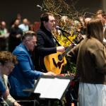 Attendees of the Snohomish County Prayer Breakfast sing on Friday, April 3, 2026, in Everett, Washington. (Will Geschke / The Herald)