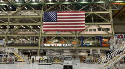 As Boeing prepares for its new 737 MAX production line in Everett, Washington, the North Line Café is already open. (Boeing)