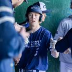 Glacier Peaks William Dacy is high-fived by his teammates after scoring during the game against Meadowdale on Wednesday, April 8, 2026 in Lynnwood, Washington. (Olivia Vanni / The Herald)