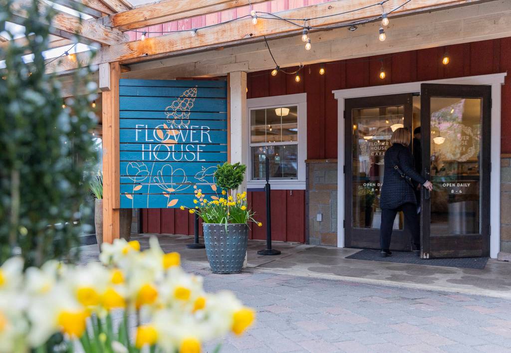 Outside of Flower House Cafe on Thursday, March 12, 2026 in Langley, Washington. (Olivia Vanni / The Herald)