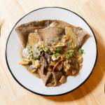 The brandy chicken crepe offered at Merriweather Creperie on March 12, 2026 in Langley. (Olivia Vanni / The Herald)