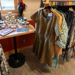 A selection of clothing, jewelry and lotions available inside the Old Soul Bazaar on Thursday, March 12, 2026 in Langley, Washington. (Olivia Vanni / The Herald)