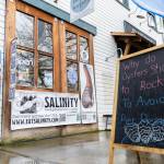Outside of Salinity Seafood on Thursday, March 12, 2026 in Langley, Washington. (Olivia Vanni / The Herald)