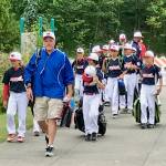 Chris Langsea leads a Mill Creek Little League baseball team to a field. (Photo courtesy of Sarah Langsea)