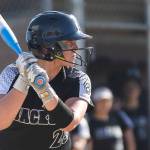 Aliana Langsea at bat against Kamiak on Monday, April 20, 2026 in Mill Creek, Washington. (Olivia Vanni / The Herald)