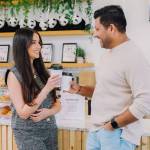 Little Pandas Pay Cafe founder and CEO Azka Mistry, left, and her co-founder Kishan Mistry, right, at the business on Tuesday, May 5, 2026, in Everett, Washington. (Photo courtesy of Azka Mistry)