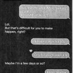 A screenshot of a text exchange between Kevin Kukla and his student, where he suggests a two-night getaway.