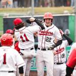 Snohomish sophomore Deyton Wheat (22) celebrates his go-ahead, three-run home run with senior Brayden Holscher (11) during the Panthers 4-2 win against Monroe in a District 1 3A consolation game in Woodinville, Washington on May 17, 2025. (Photo courtesy of Brea Bursch / Snohomish Baseball)