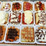 Fresh Liège waffles, Belgiums other great street food, are usually eaten as a warm afternoon snack. (Rick Steves)
