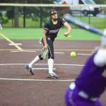 Kamiak senior Synclair Mawudeku delivers a pitch during the Knights District 1/2 4A semfinal matchup against Issaquah at Phil Johnson Ballfields on May 13, 2026. (Joe Pohoryles / The Herald)