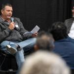 Darin Huesby of Huseby Homes speaks during a panel on homelessness on Tuesday, May 19, 2026 in Everett, Washington. (Olivia Vanni / The Herald)
