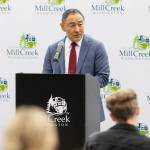Mill Creek City Manager Martin Yamamoto speaks during at State of the City event on Wednesday, May 20, 2026 in Mill Creek, Washington. (Olivia Vanni / The Herald)