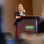 State Rep. Lauren Davis, D-Shoreline, speaks on Thursday, May 28, 2026, in Lynnwood, Washington. (Olivia Vanni / The Herald)