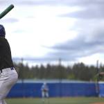 Shorewoods Kanata Barber readies for a pitch during a state baseball game against Central Valley on Tuesday, May 19, 2026 at Meridian Park Baseball Field in Shoreline. (Qasim Ali / The Herald)