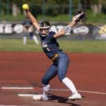 Everetts Anna Luscher pitches during the 3A state opening round loser-out game against Garfield on Friday, May 22, 2026 in Lacey, Washington. (Olivia Vanni / The Herald)