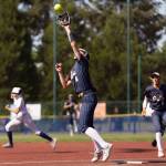 Everetts Anna Luscher makes a catch in the infield during the 3A state opening round loser-out game against Garfield on Friday, May 22, 2026 in Lacey, Washington. (Olivia Vanni / The Herald)
