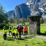 Emergency responders convene during an annual training exercise led by the Snohomish County Sheriffs Office on Thursday at the Big Four Ice Caves. (Courtesy of the Snohomish County Sheriffs Office)
