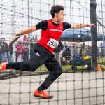Snohomishs Garrett Gunnerson throws during the 3A discus final during the WIAA State Track & Field Championships on Friday, May 29, 2026 in Tacoma, Washington. (Olivia Vanni / The Herald)