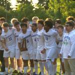 The Shorewood boys soccer team poses with their second-place trophy following the 2026 class 3A boys soccer state championship game against Mercer Island on Saturday, May 30, 2026 at Sparks Stadium in Puyallup. (Qasim Ali / The Herald)