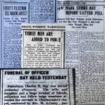 Articles from The Daily Herald archive detailing Charles Ed Rays hiring by the Everett Police Department and his eventual death that same year. (Courtesy of Everett Police Department)